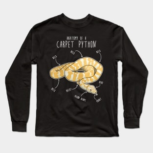 Albino Darwin Carpet Python Snake Anatomy Long Sleeve T-Shirt